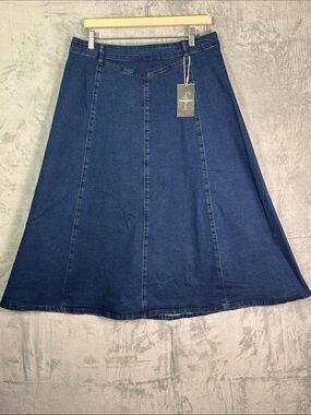 NWT New Flamingals Long Dark Wash Denim Skirt Size 3XL